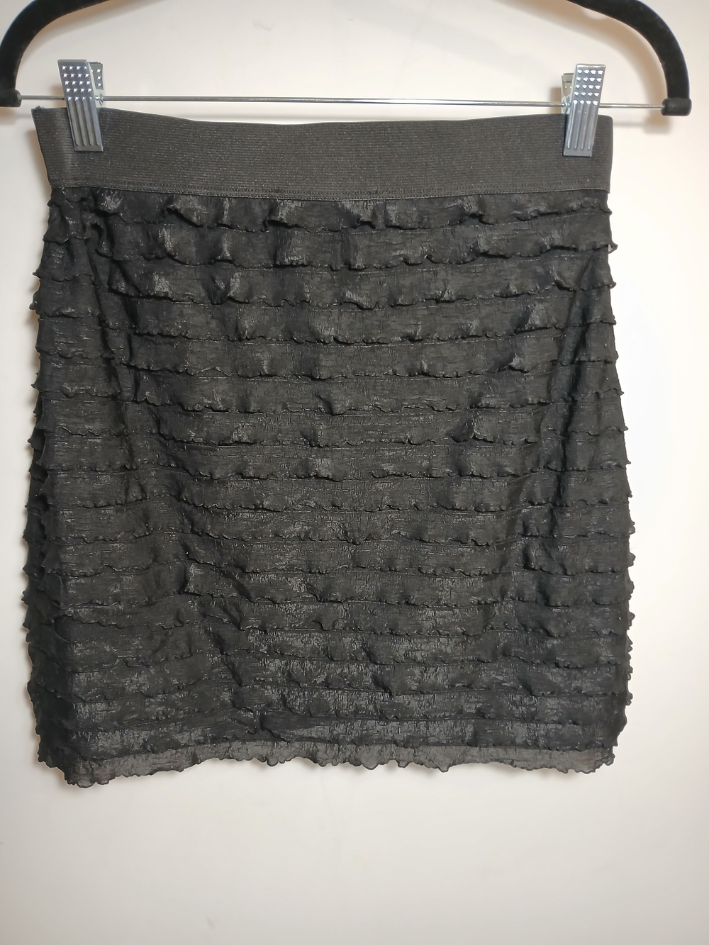 Forenza Black Ruffle Layered Mini Skirt